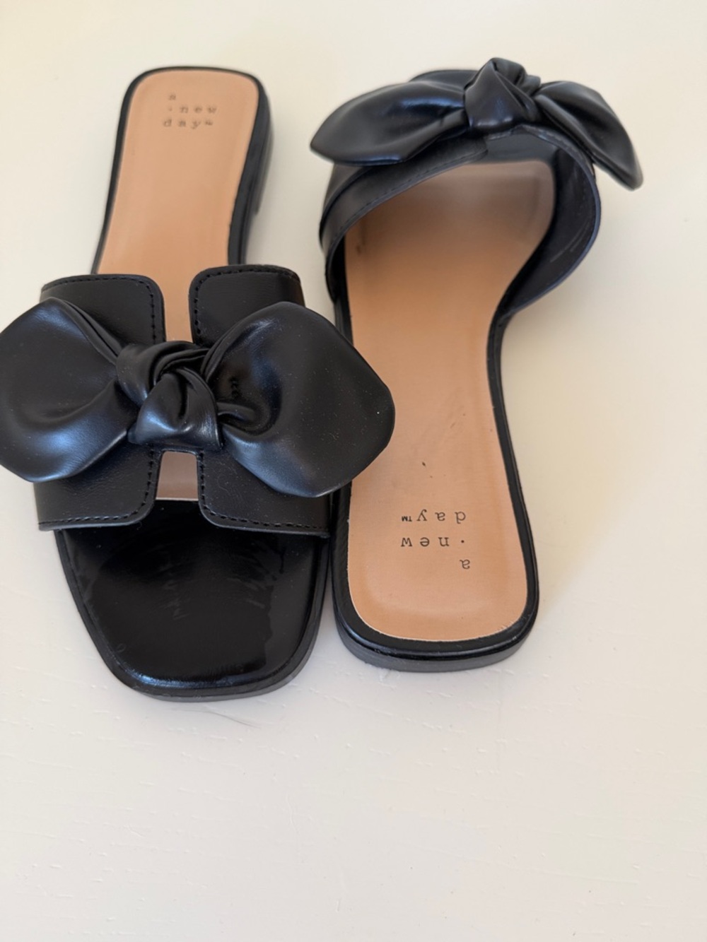a new day Black Bow Slide Mules - Picture 2 of 5